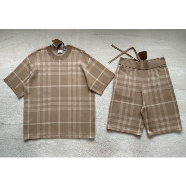 Burberry spring and summer latest classic check sheep wool blend sweater suit top