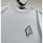 Dior CD geometric diamond embroidery    white short-sleeved T
