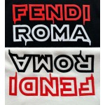 Fendi New Big Embroidered Slogan Short Sleeves