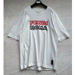 Fendi New Big Embroidered Slogan Short Sleeves