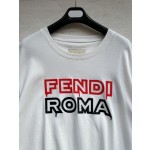 Fendi New Big Embroidered Slogan Short Sleeves