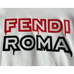 Fendi New Big Embroidered Slogan Short Sleeves