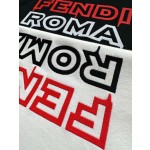 Fendi New Big Embroidered Slogan Short Sleeves