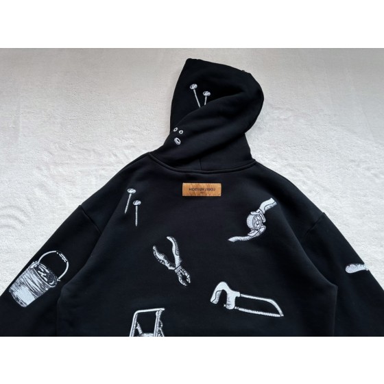 Louis Vuitton tool embroidered hoodie