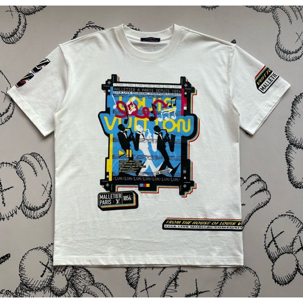 Louis Vuitton latest band print T-shirt