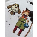 LOEWe Scarecrow Print ➕ Embroidered Dog Round Neck Short Sleeves