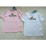 LOEWe Yinyin dog large letter short sleeve 👍white, pink