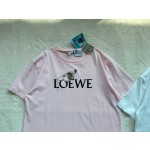 LOEWe Yinyin dog large letter short sleeve 👍white, pink