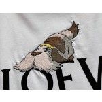 LOEWe Yinyin dog large letter short sleeve 👍white, pink