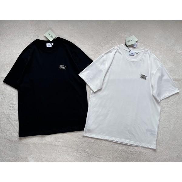 Burberry heavy industry hand-stitched Austrian drill equestrian knight T-shirt