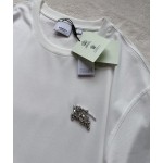 Burberry heavy industry hand-stitched Austrian drill equestrian knight T-shirt