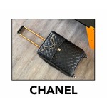 Western Europe 𝗖𝗛𝗔𝗡𝗘𝗟 Double chain trolley case with rhombus lid