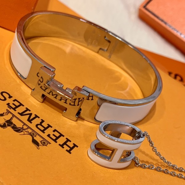 Hermes Enamel Bracelet + Necklace