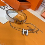 Hermes Enamel Bracelet + Necklace