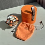 Leather Bucket Organizer Travel Tea Set