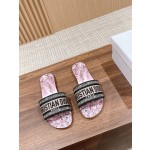 DIOR Dior spring and summer new upgrade embroidery slippers