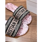DIOR Dior spring and summer new upgrade embroidery slippers