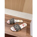 DIOR Dior spring and summer new upgrade embroidery slippers