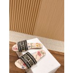 DIOR Dior spring and summer new upgrade embroidery slippers