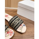 DIOR Dior spring and summer new upgrade embroidery slippers