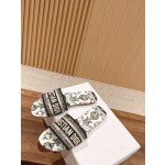 DIOR Dior spring and summer new upgrade embroidery slippers